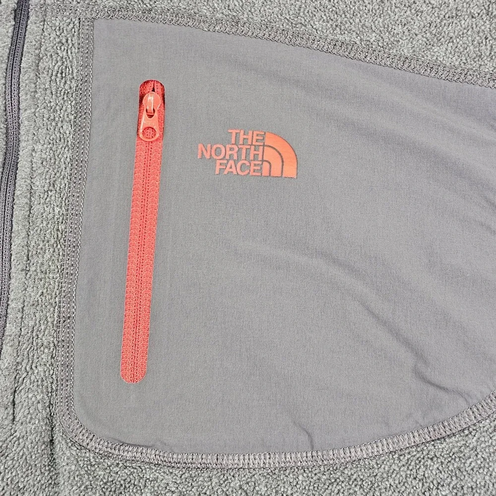 The North Face‎ Fleece Pullover Mens Large Gray Quarter Zip Chest Pocket Panels